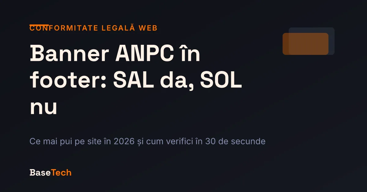 Footer de site cu bannerul SAL activ alături de bannerul SOL desființat, marcat ca link care nu mai duce nicăieri