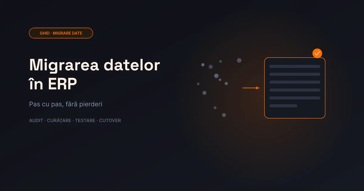 Copertă cu flux de date curgând printr-un filtru de curățare spre o bază de date validată, paletă orange-crem