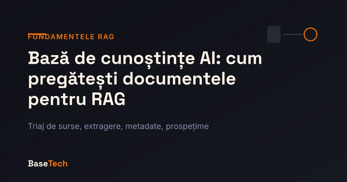 Ilustrație de copertă pentru pregătirea documentelor care intră în baza de cunoștințe a unui sistem RAG