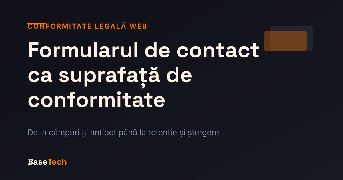 Copertă cu titlul articolului și un motiv geometric care sugerează etapele unui formular de contact