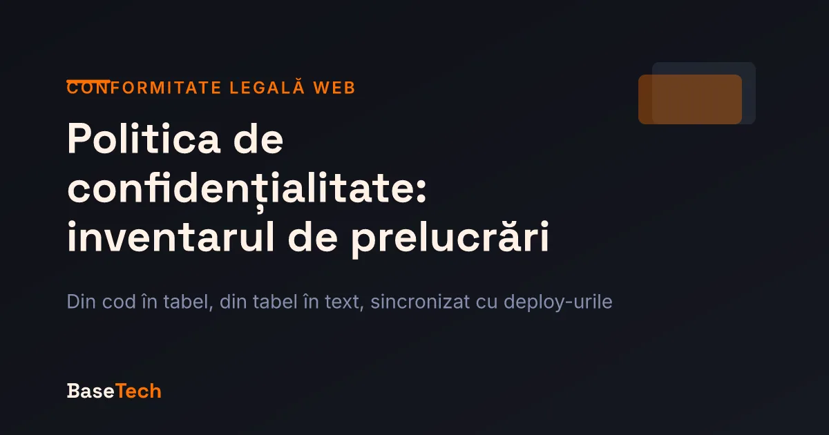 Copertă cu titlul articolului și un motiv geometric care sugerează un inventar de prelucrări pe cinci coloane
