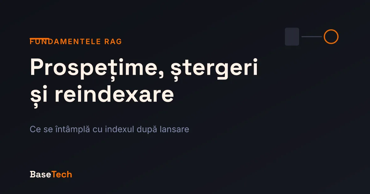 Ilustrație abstractă: două versiuni ale aceluiași document într-un index vectorial, fără axă temporală