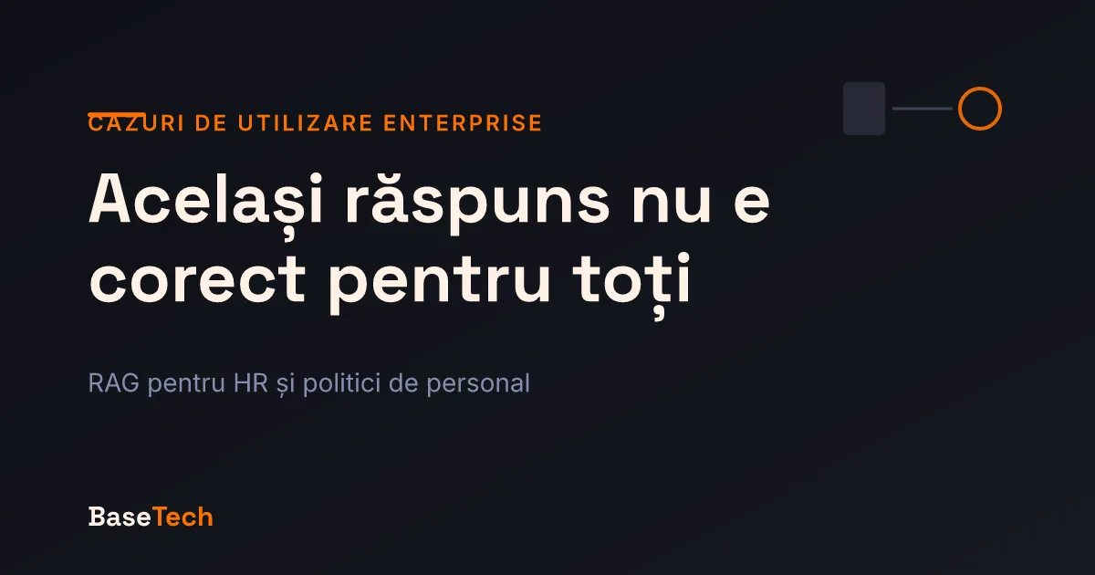 Ilustrație pentru un asistent RAG de HR: aceeași întrebare rutată spre răspunsuri diferite după profilul angajatului