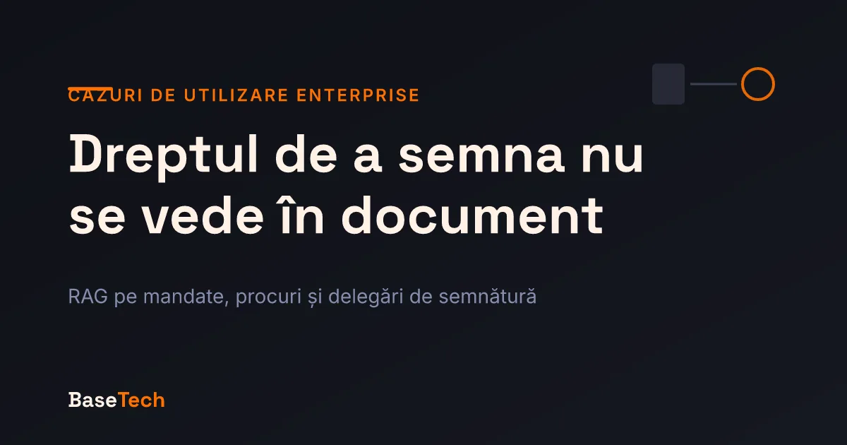 Ilustrație abstractă: patru acte înlănțuite compun un drept de semnătură, iar o verigă stinsă rupe lanțul